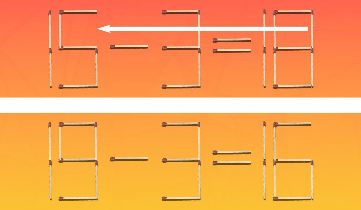 Du skal kun flytte 1 tændstik for at gøre ligheden korrekt: et problem for genier